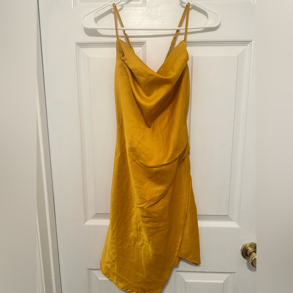 Fashion Nova Candie Mini Dress Mustard Small